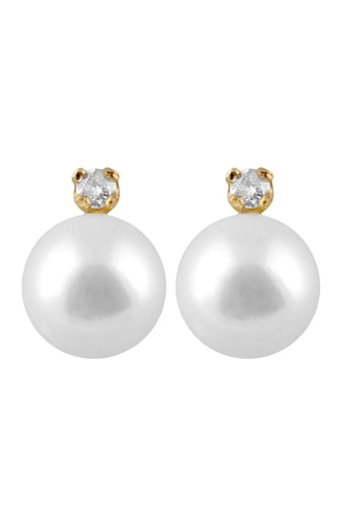 商品Splendid Pearls|Freshwater Pearl & Diamond Stud Earrings - 0.02ct.,价格¥1124,第1张图片