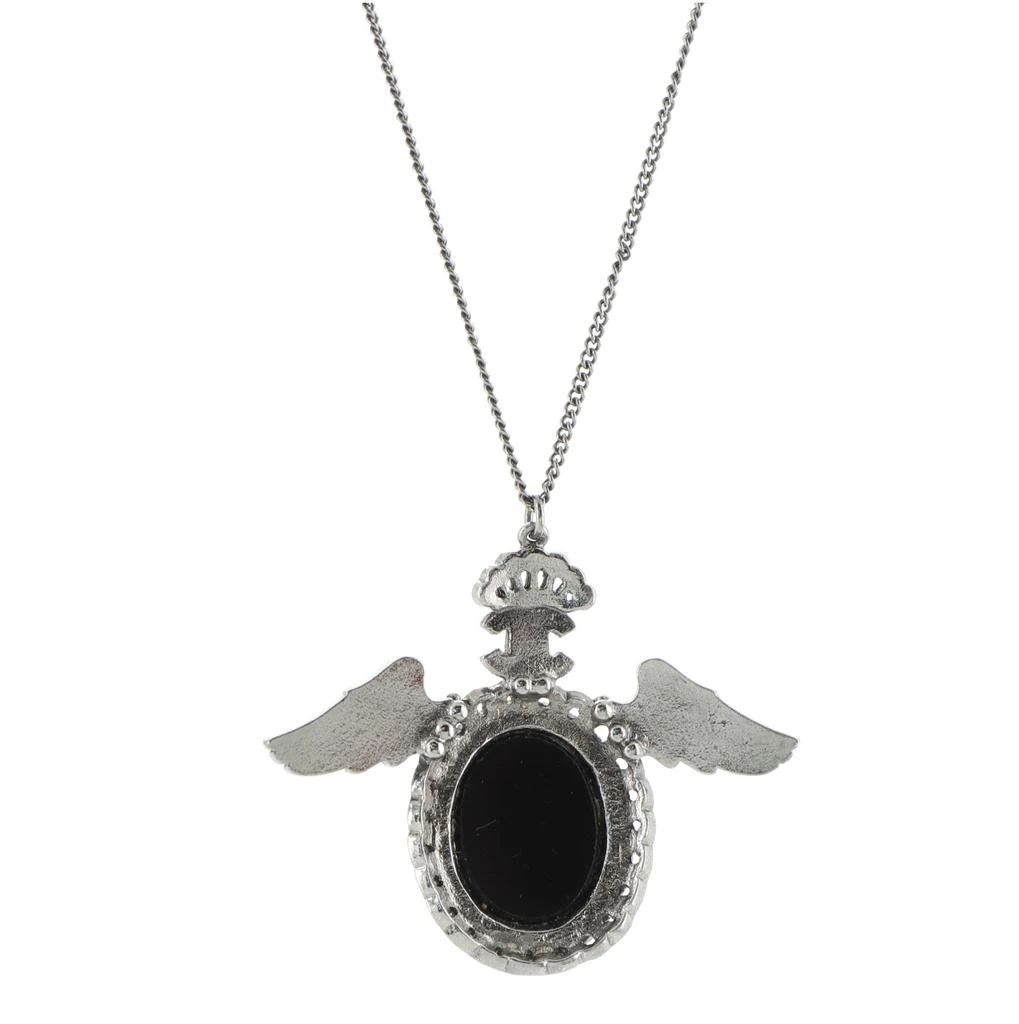 商品[二手商品] Chanel|Chanel Black Rhinestones Cabochon Beads Oval Wing Pendant Necklace,价格¥14420,第2张图片详细描述