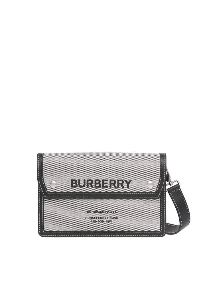 商品Burberry|Horseferry print canvas and leather crossbody bag,价格¥6664,第1张图片