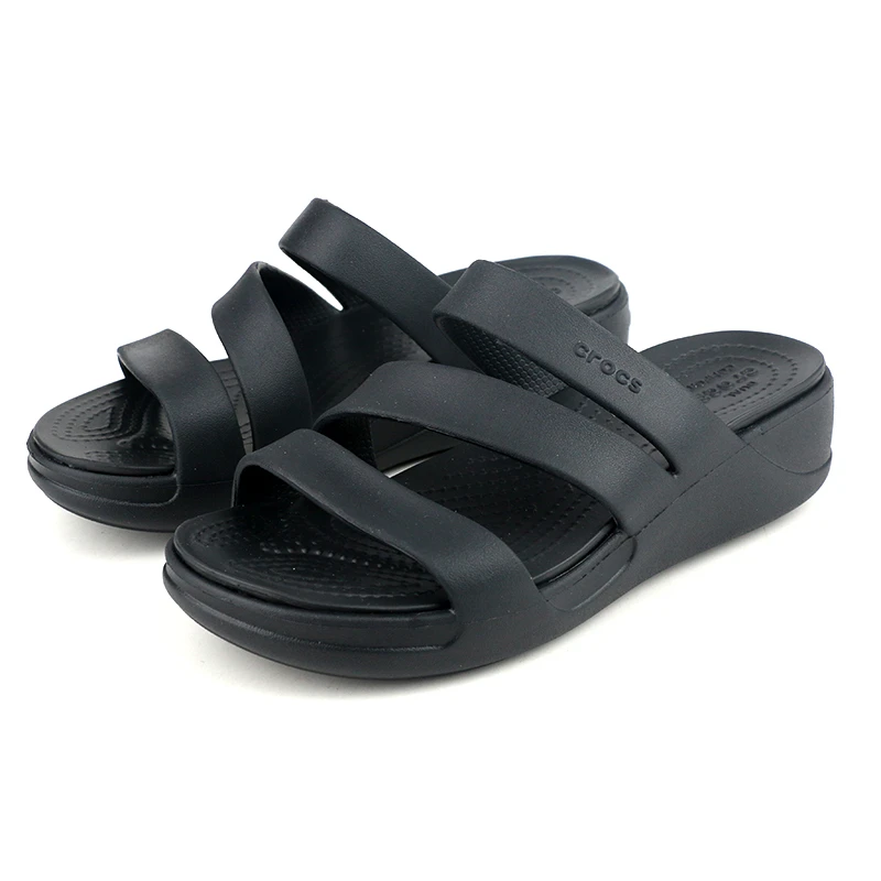 商品[国内直发] Crocs|Monterey strappy wedge w 蒙特利女士坡跟凉拖,价格¥209,第1张图片