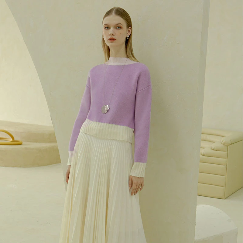 商品[国内直发] Petite Studio NYC|Zoie Wool Sweater - Lilac | Zoie羊毛毛衣 - 浅紫色,价格¥1102,第1张图片