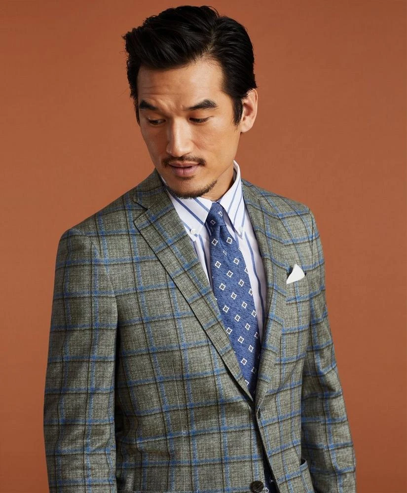 商品Brooks Brothers|Golden Fleece® Linen-Cotton Plaid Sport Coat,价格¥4158,第1张图片