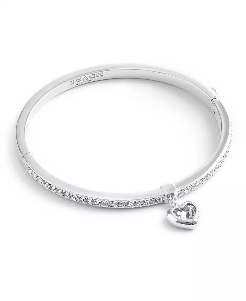 商品Coach|Faux Stone Heart Charm Bangle Bracelet,价格¥926,第1张图片