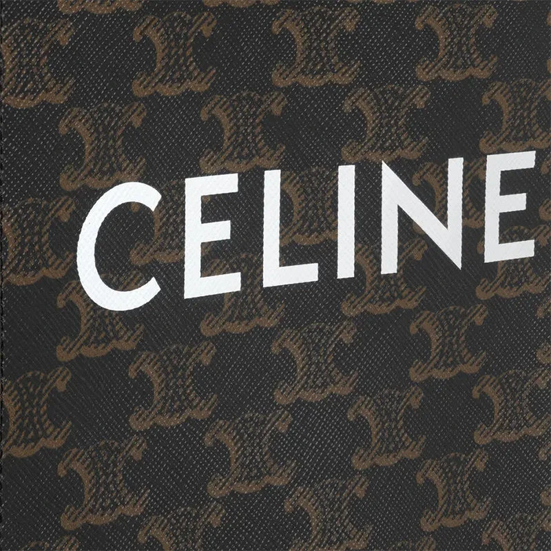 商品Celine|【现货】赛琳早秋 经典TRIOMPHE系列 棕色老花帆布垂直迷你手提购物包194372BZK.04LU,价格¥9466,第6张图片详细描述