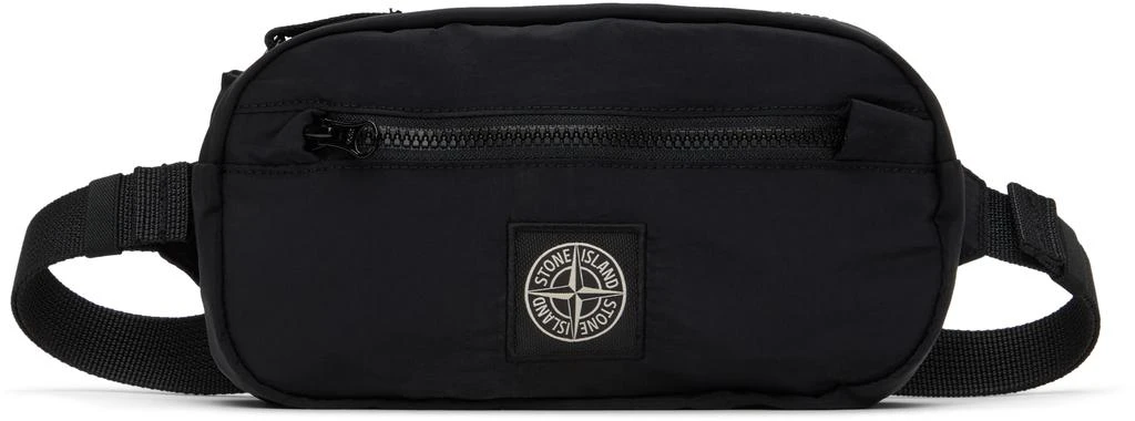 商品Stone Island Junior|Kids Black Logo Patch Belt Bag,价格¥932,第1张图片