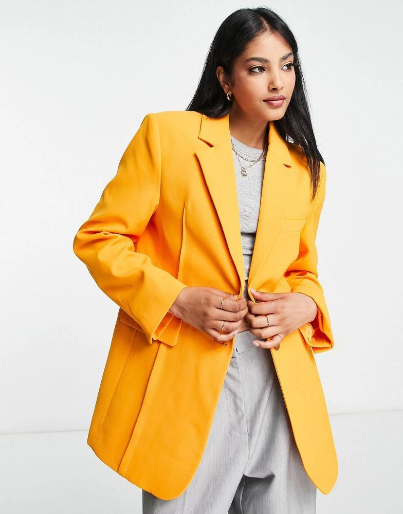 商品Mango|Mango oversized blazer in orange,价格¥539,第1张图片