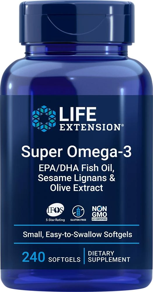 商品Life Extension|深海鱼油欧米伽omega-3高纯度超级野生鱼油软胶囊中老年人DHA 240粒/瓶,价格¥217,第1张图片