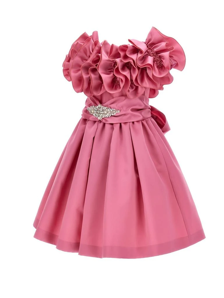 商品MONNALISA|Monnalisa Embellished Ruffled Flared Dress,价格¥2751,第3张图片详细描述