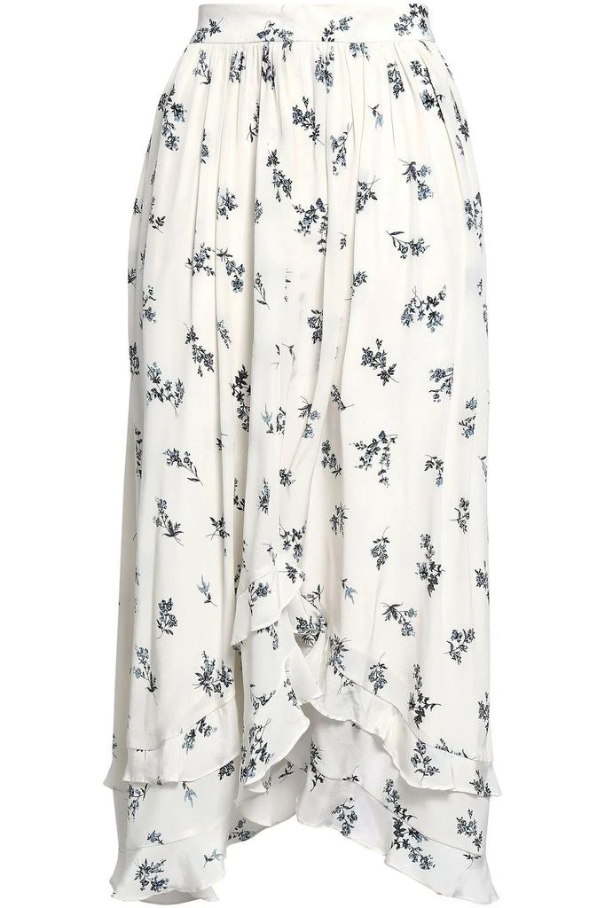 商品Zimmermann|Gathered floral-print silk crepe de chine midi skirt,价格¥1628,第1张图片