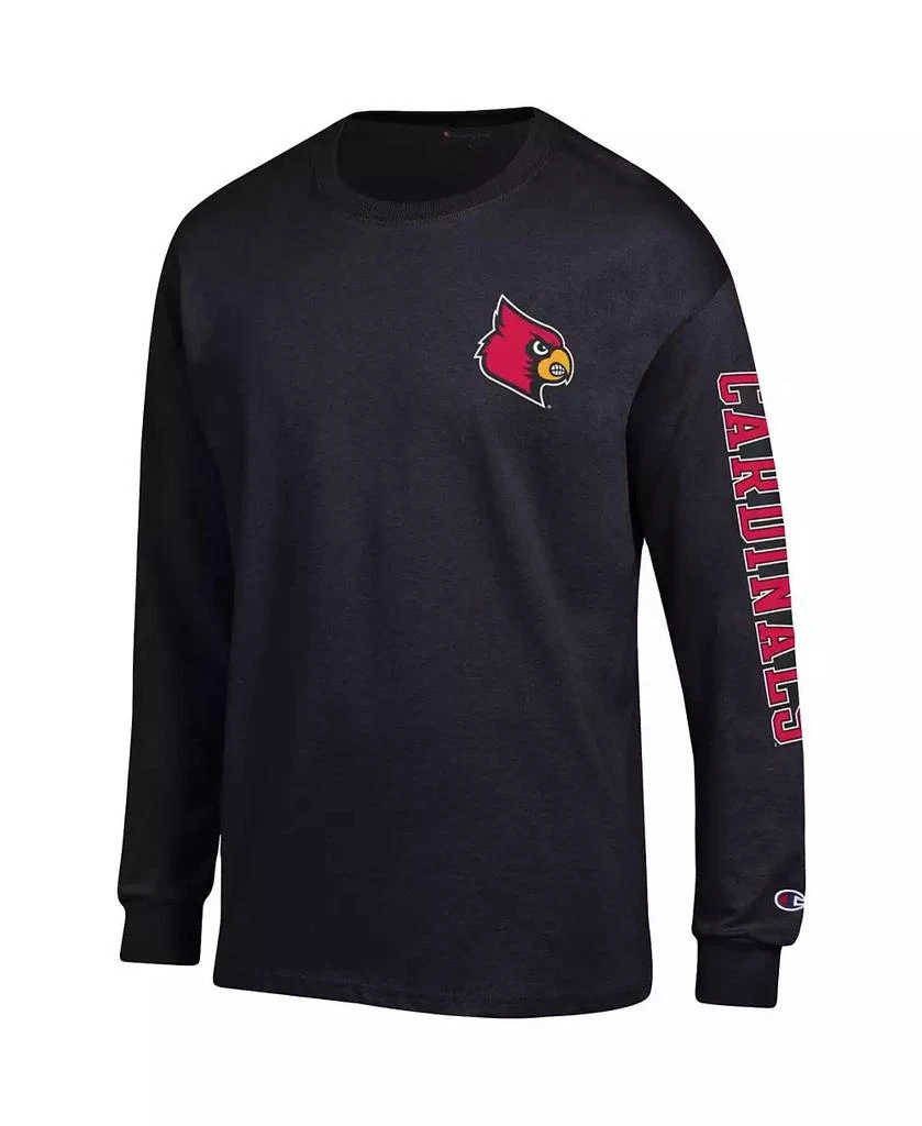 商品CHAMPION|Men's Black Louisville Cardinals Team Stack Long Sleeve T-shirt,价格¥225,第2张图片详细描述