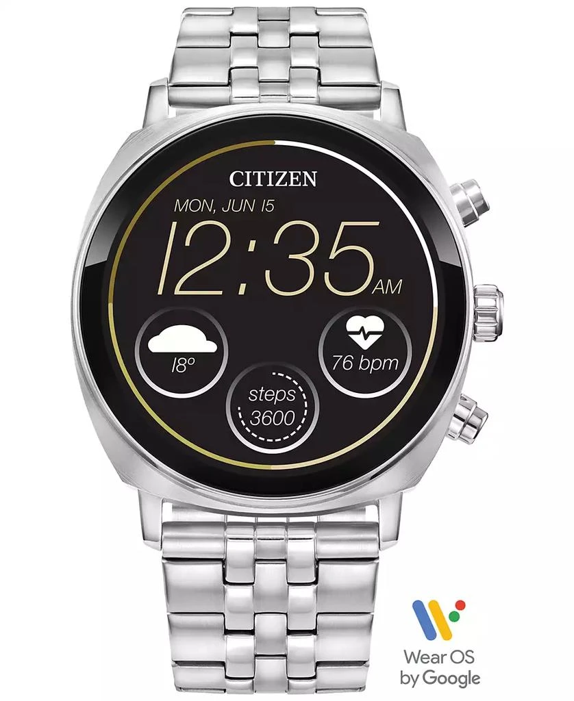 商品Citizen|Unisex CZ Smart Wear OS Stainless Steel Bracelet Smart Watch 41mm,价格¥1487,第1张图片