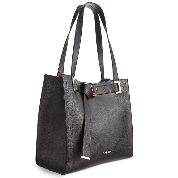 皮带装饰托特包Calvin Klein Faux-Leather Pebble Tote with Pouch 商品