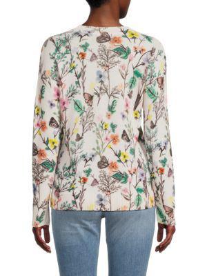 商品Saks Fifth Avenue|Floral Crewneck Cashmere Sweater,价格¥787,第2张图片详细描述