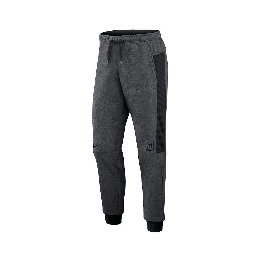 Men's Heathered Gray, Black New York Yankees Authentic Collection Flux Performance Jogger Pants商品第3张图片规格展示