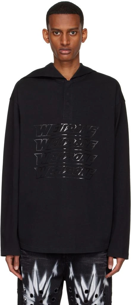 商品We11done|Black Cotton Henley,价格¥1521,第1张图片