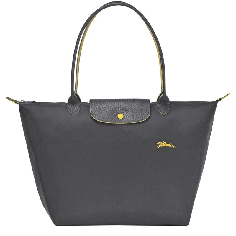 商品Longchamp|LONGCHAMP 珑骧 女士织物小号长柄女包可折叠手提单肩包包 枪灰色 L2605619300,价格¥522,第1张图片