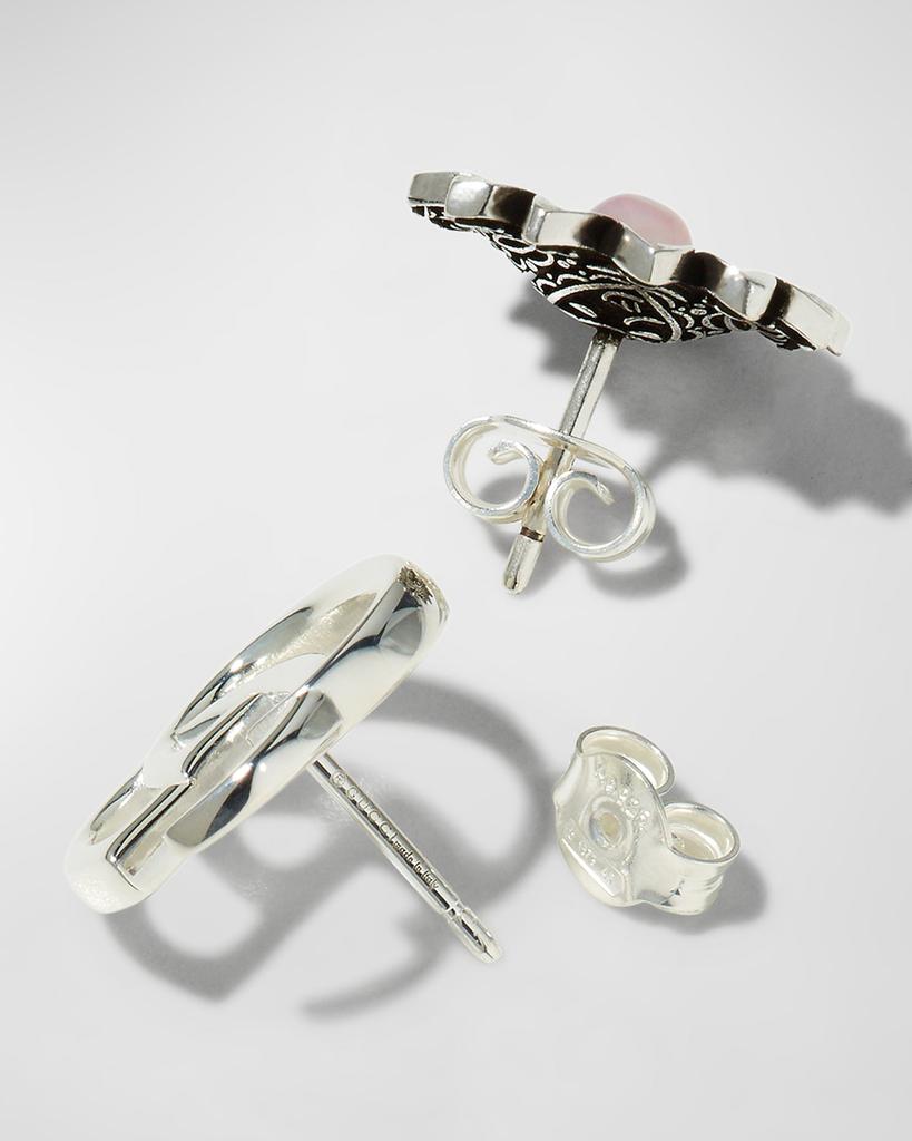 GG Marmont & Flower Mismatched Sterling Silver Stud Earrings商品第4张图片规格展示