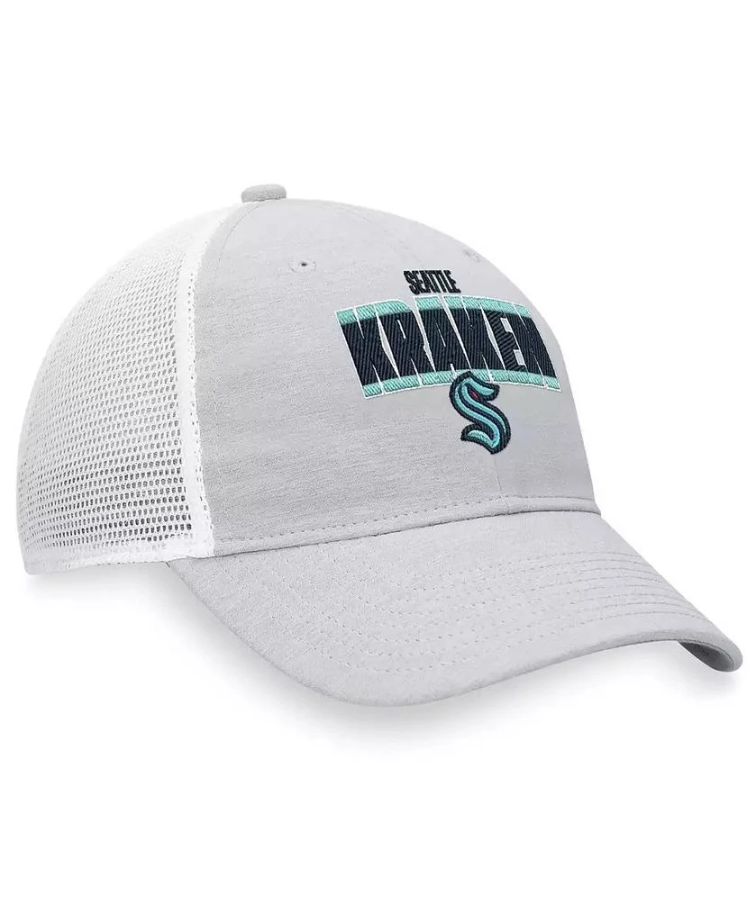 商品Fanatics|Men's Heather Gray, White Seattle Kraken Team Trucker Snapback Hat,价格¥167,第3张图片详细描述