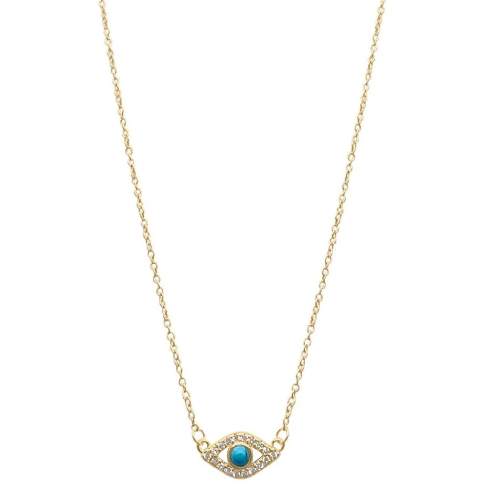 商品ADORNIA|14k Gold-Plated Evil Eye Charm Pendant Necklace, 15" + 2" extender,价格¥180,第1张图片