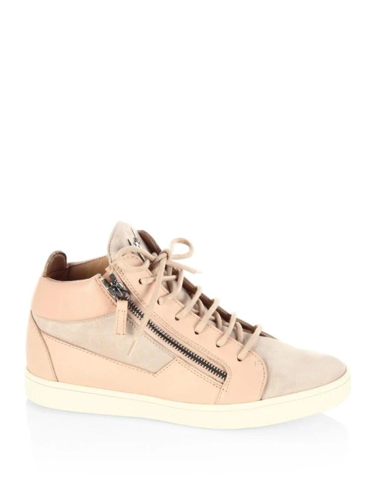 商品Giuseppe Zanotti|Breks Calf Leather Mid-Top Sneakers,价格¥2085,第5张图片详细描述