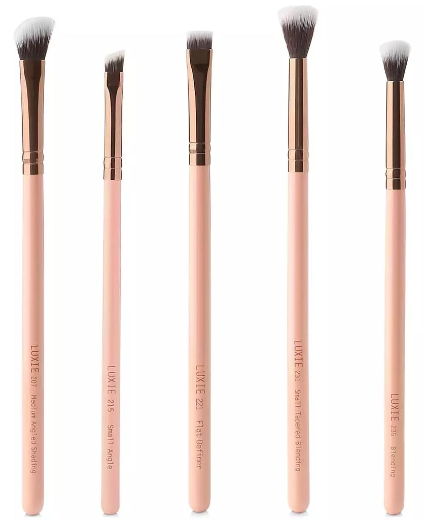 商品Luxie|5-Pc. Rose Gold Eye Essential Brush Set,价格¥337,第2张图片详细描述