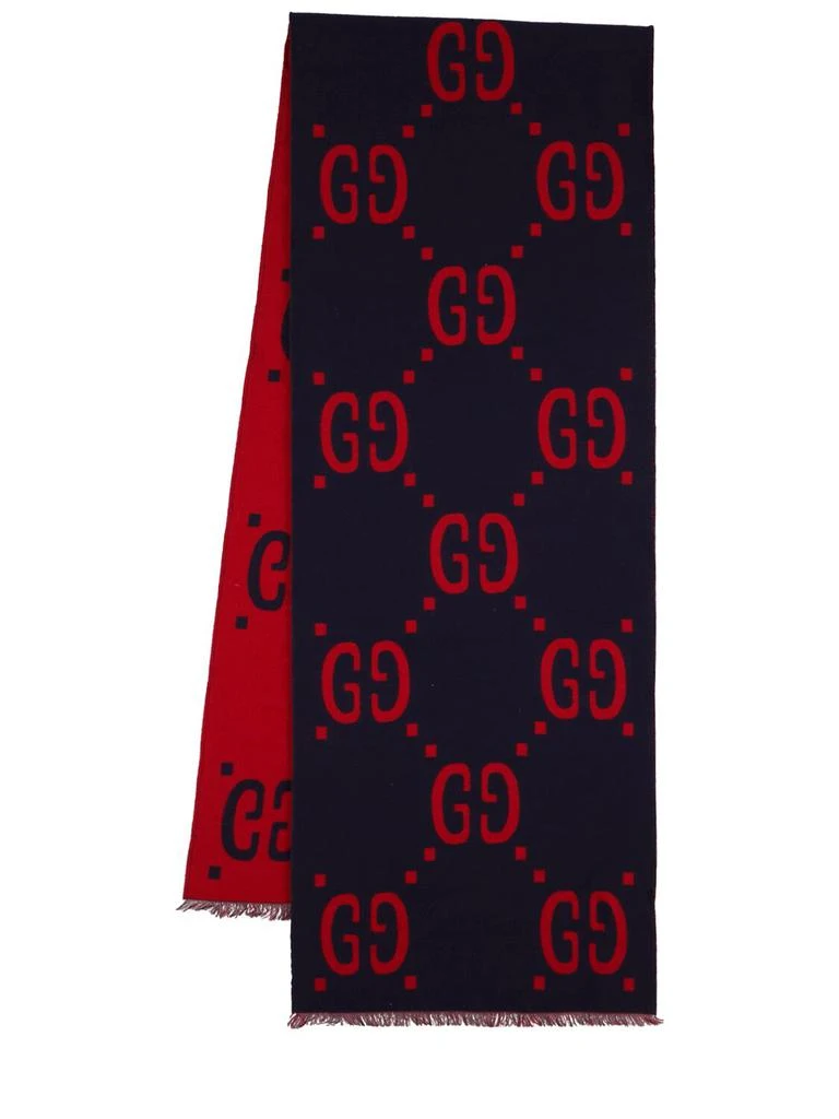 商品Gucci|Gg Jacquard Wool & Silk Scarf,价格¥4369,第1张图片