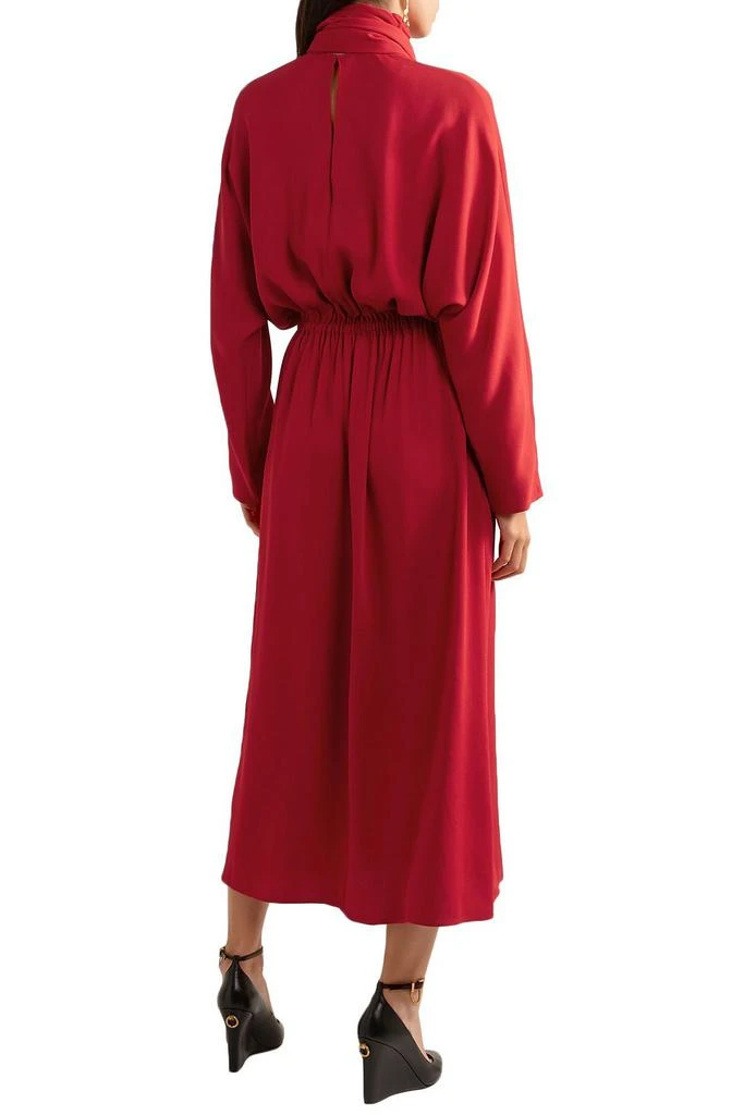Tie-neck crepe midi dress 商品