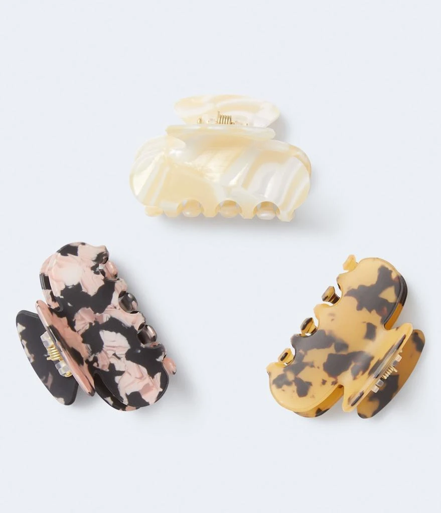 商品Aeropostale|Aeropostale Small Marbled Claw Hair Clip 3-Pack,价格¥52,第1张图片