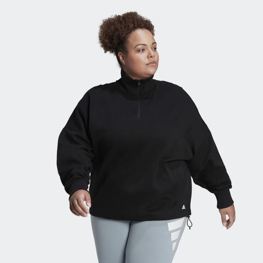 商品Adidas|Women's adidas  Sportswear Future Icons Quarter-Zip Sweatshirt (Plus Size),价格¥284,第2张图片详细描述