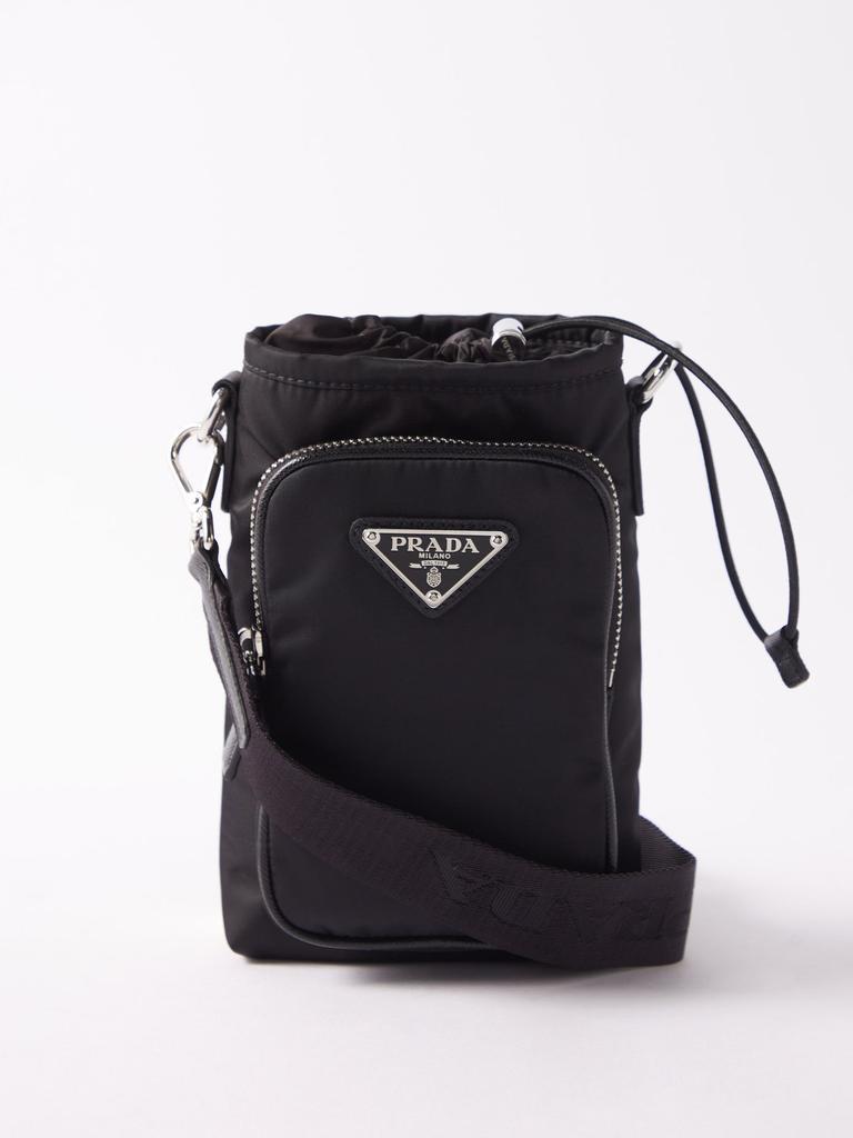 商品Prada|Re-Nylon leather-trim cross-body bag,价格¥6452,第1张图片