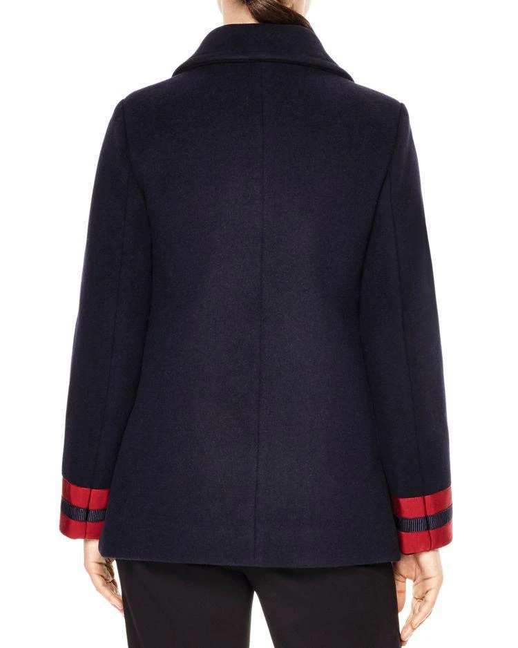 商品Sandro|Cynda Ribbon-Cuff Double-Breasted Peacoat,价格¥2538,第2张图片详细描述
