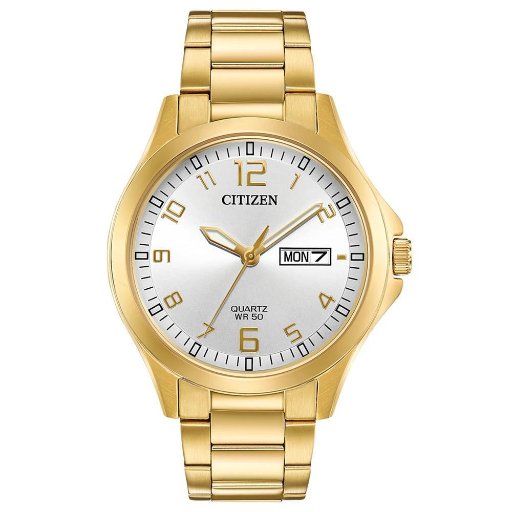 商品Citizen|Men's Quartz Gold-Tone Stainless Steel Bracelet Watch 40mm, Created for Macy's,价格¥654,第1张图片