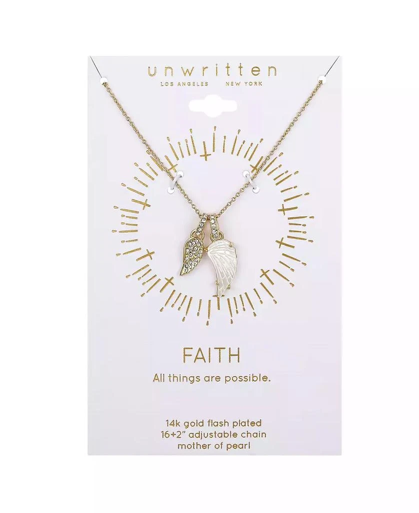 商品Unwritten|Crystal and Mother of Pearl Wing Pendant Necklace,价格¥268,第4张图片详细描述