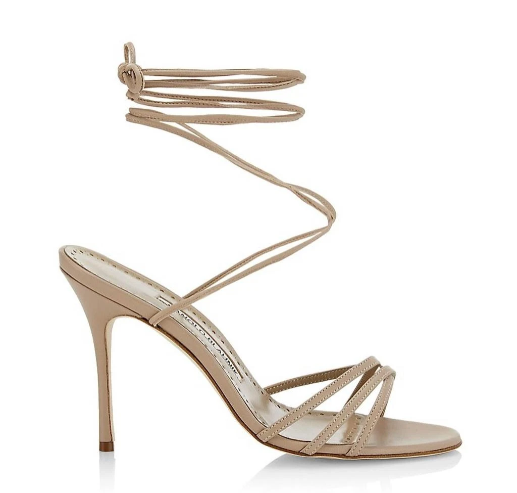 商品Manolo Blahnik|Leva Heels Sandal In Cream Nude,价格¥3263,第2张图片详细描述