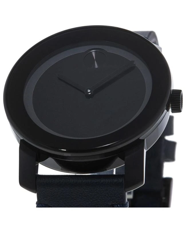 商品Movado|Movado Bold Black Dial Navy Leather Strap Men's Watch 3600583,价格¥2355,第3张图片详细描述