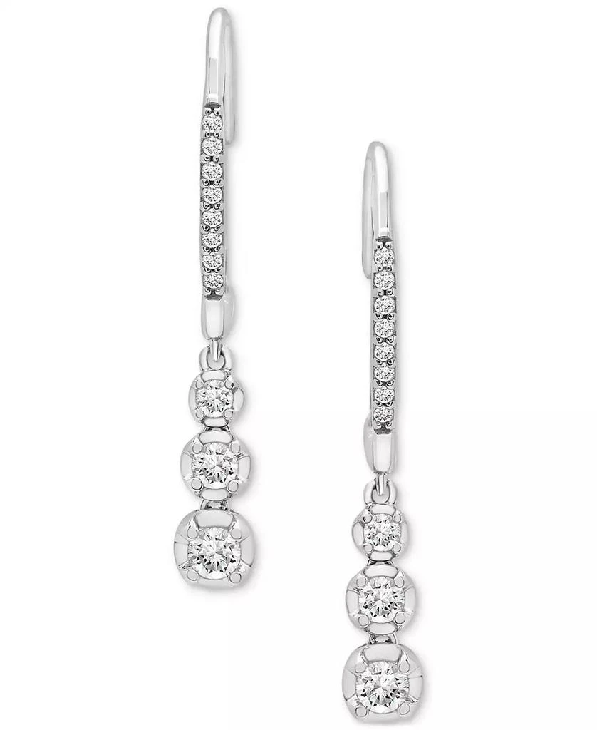 商品Macy's|Diamond Drop Earrings (1/2 ct. t.w.) in 10k White Gold, Created for Macy's,价格¥3731,第3张图片详细描述