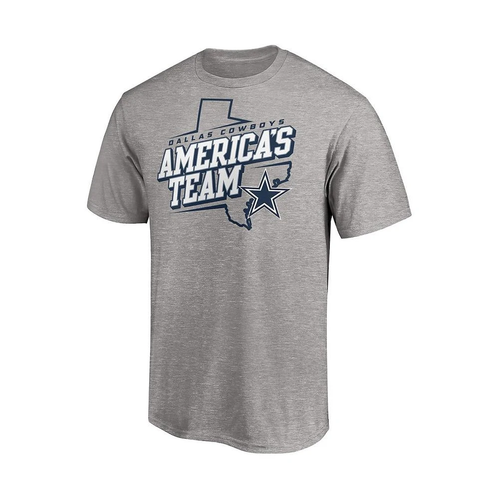 商品Majestic|Men's Heather Gray Dallas Cowboys Hometown Collection State Shape T-shirt,价格¥157,第2张图片详细描述
