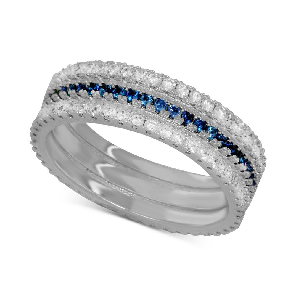 Sapphire Crystal Band Ring in Silver-Plate商品第1张图片规格展示
