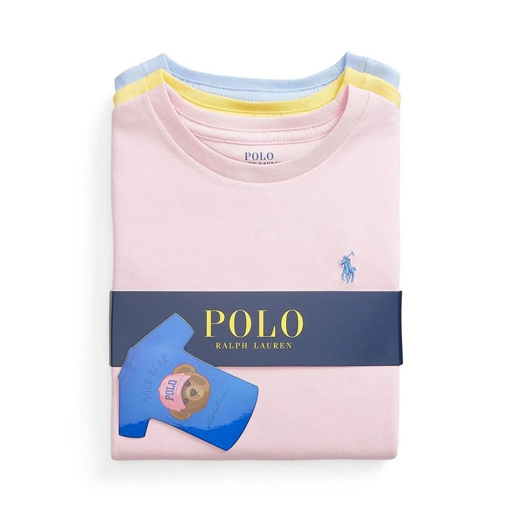 商品Ralph Lauren|Toddler and Little Girls Cotton Jersey Crewneck T-shirts, Pack of 3,价格¥484,第2张图片详细描述