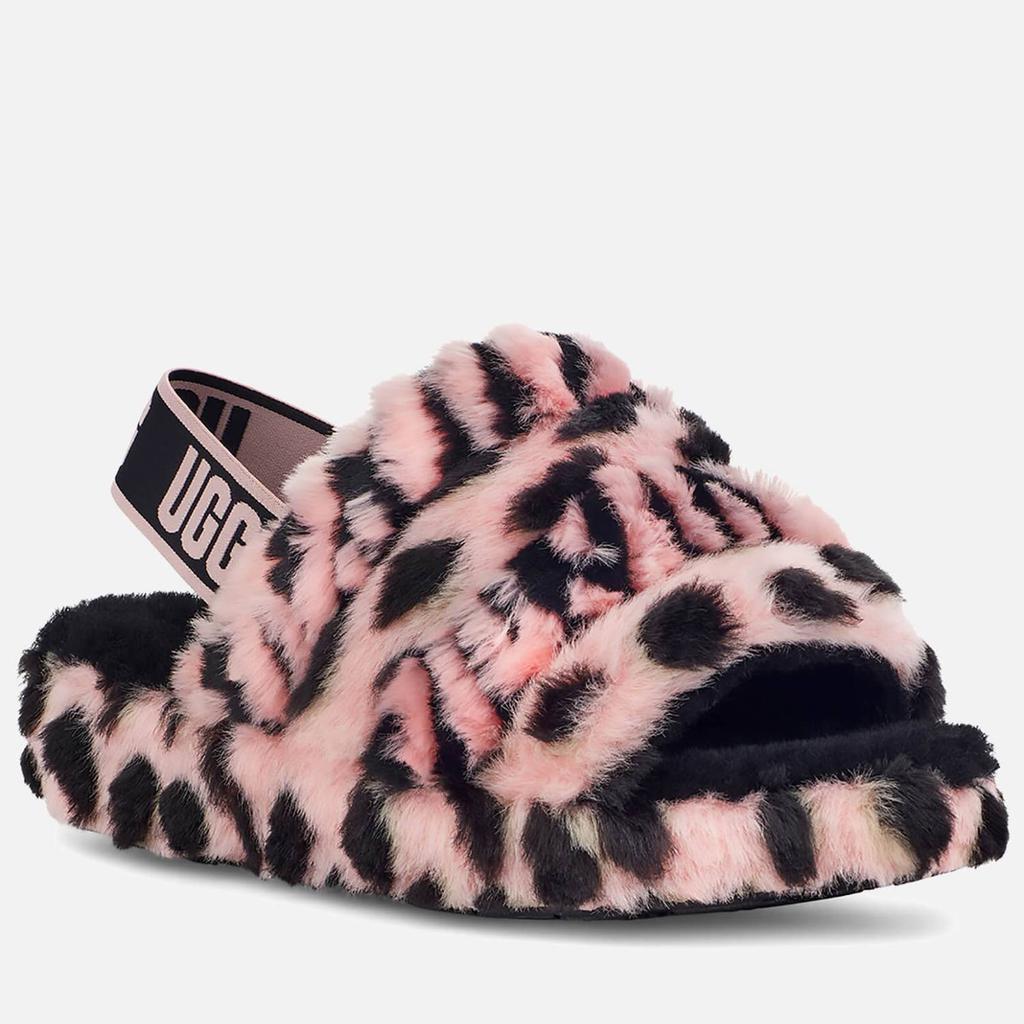 商品UGG|UGG Women's Fluff Yeah Animalia Sheepskin Slippers - Pink Scallop,价格¥468,第4张图片详细描述