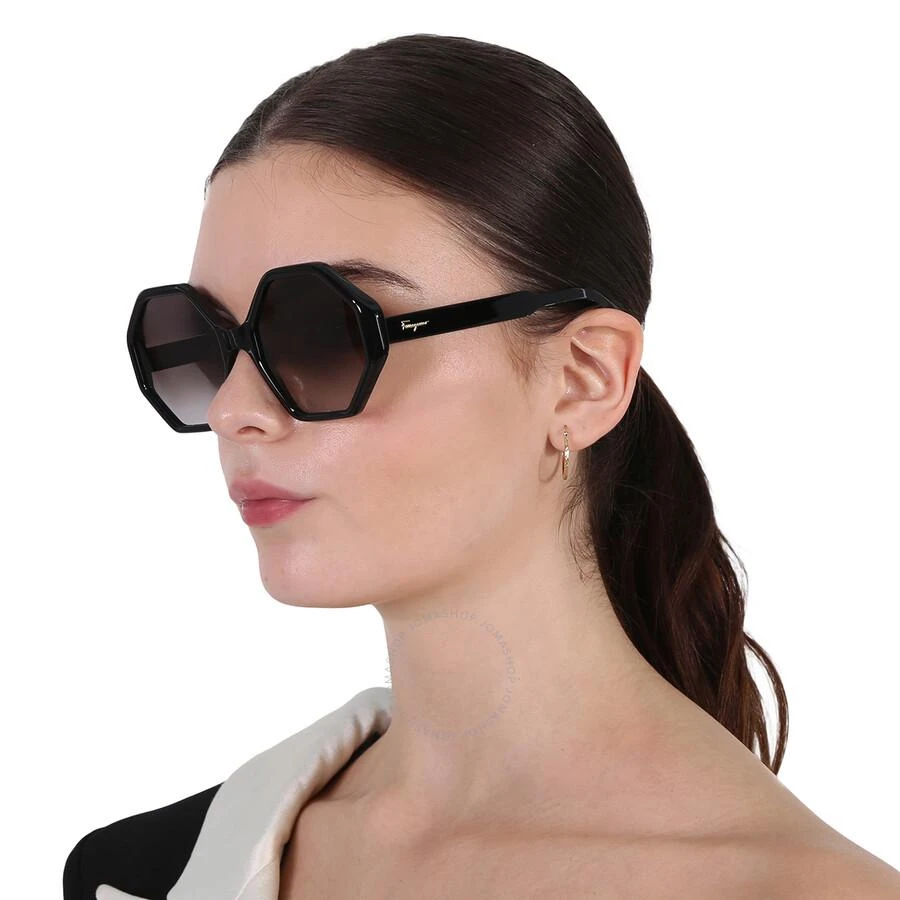 商品Salvatore Ferragamo|Salvatore Ferragamo Grey Gradient Hexagonal Ladies Sunglasses SF1070S 001 52,价格¥561,第2张图片详细描述