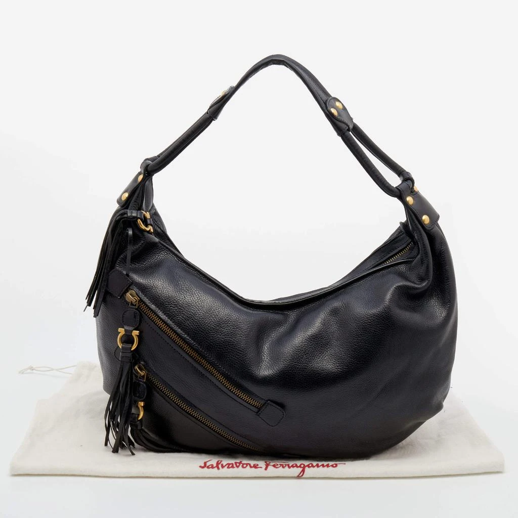 Salvatore Ferragamo Black Leather Tassel Detail Hobo 商品