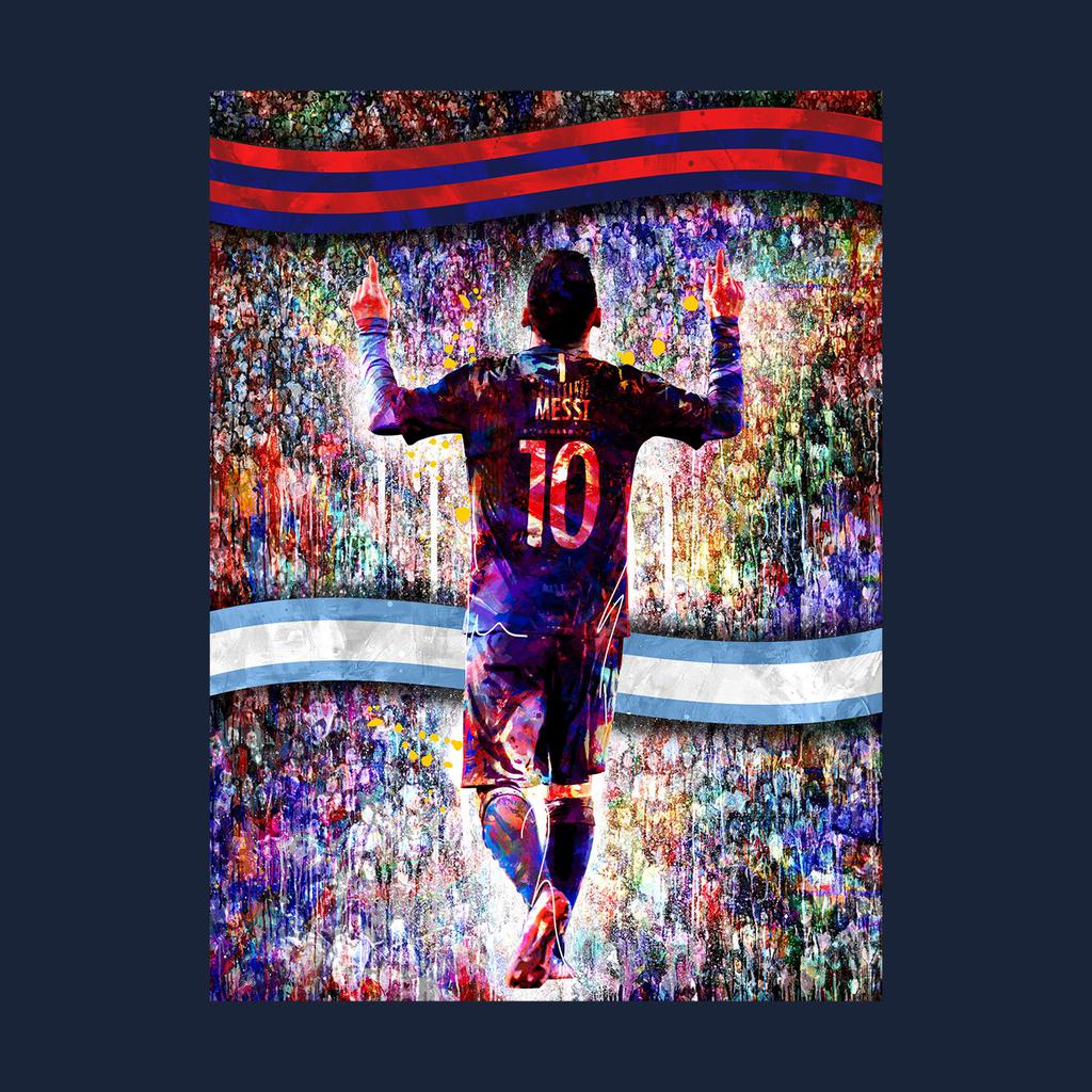 Messi Silhouette Crowd Graphic T-Shirt商品第6张图片规格展示