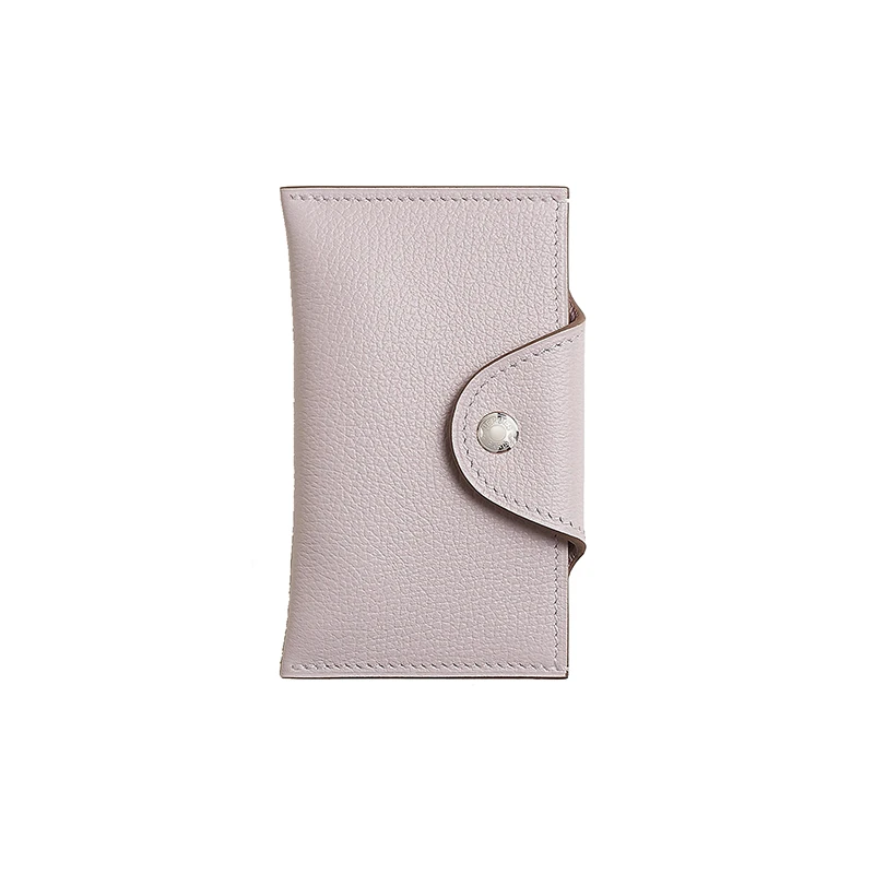 商品Hermes|爱马仕24新款 女士淡紫色小牛皮按扣翻盖薄款卡包 H084986CK09,价格¥4350,第1张图片