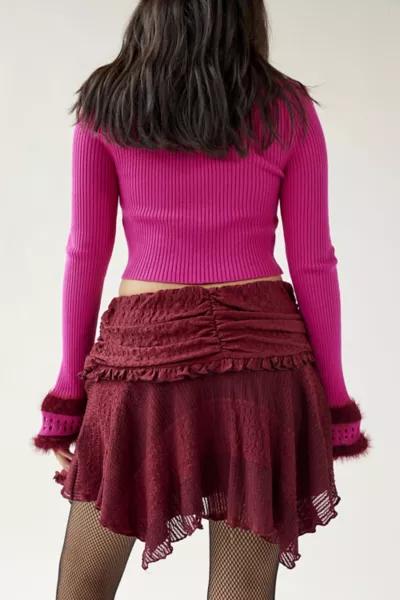 UO Lace Asymmetrical Mini Skirt商品第2张图片规格展示