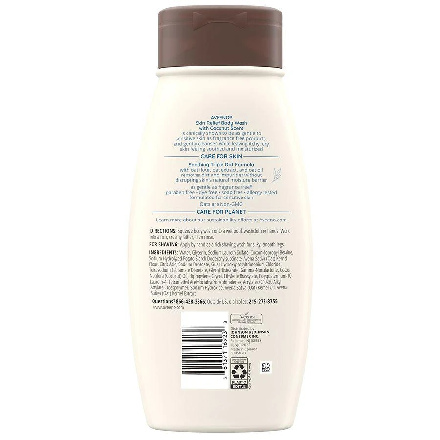 商品Aveeno|Skin Relief Oat Body Wash Coconut,价格¥83,第2张图片详细描述