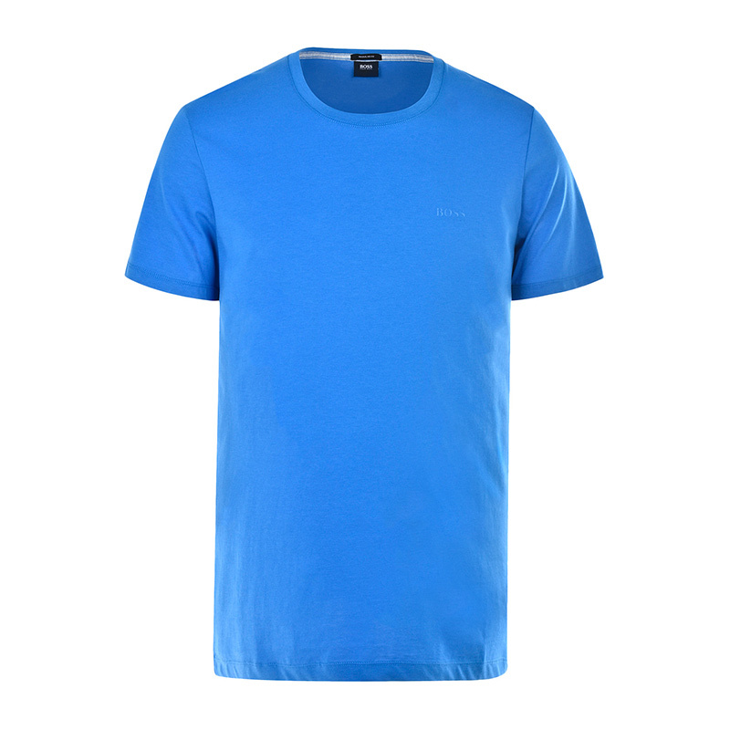 商品Hugo Boss|Hugo Boss 雨果博斯 男士蓝色棉质圆领休闲舒适短袖T恤TIBURT33-3816-420,价格¥501,第1张图片