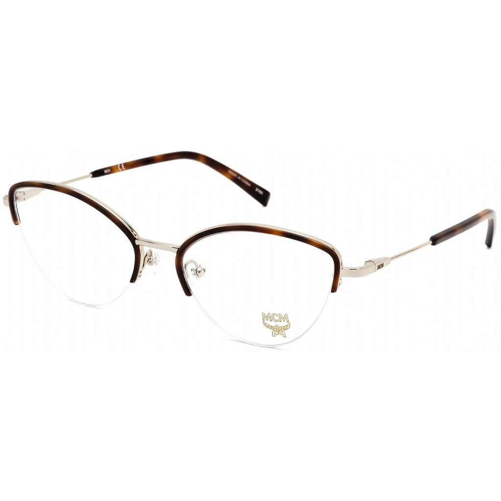 商品MCM|MCM Women's Eyeglasses - Clear Lens Havana/Light Gold Cat Eye Frame | MCM2142 214,价格¥383,第1张图片