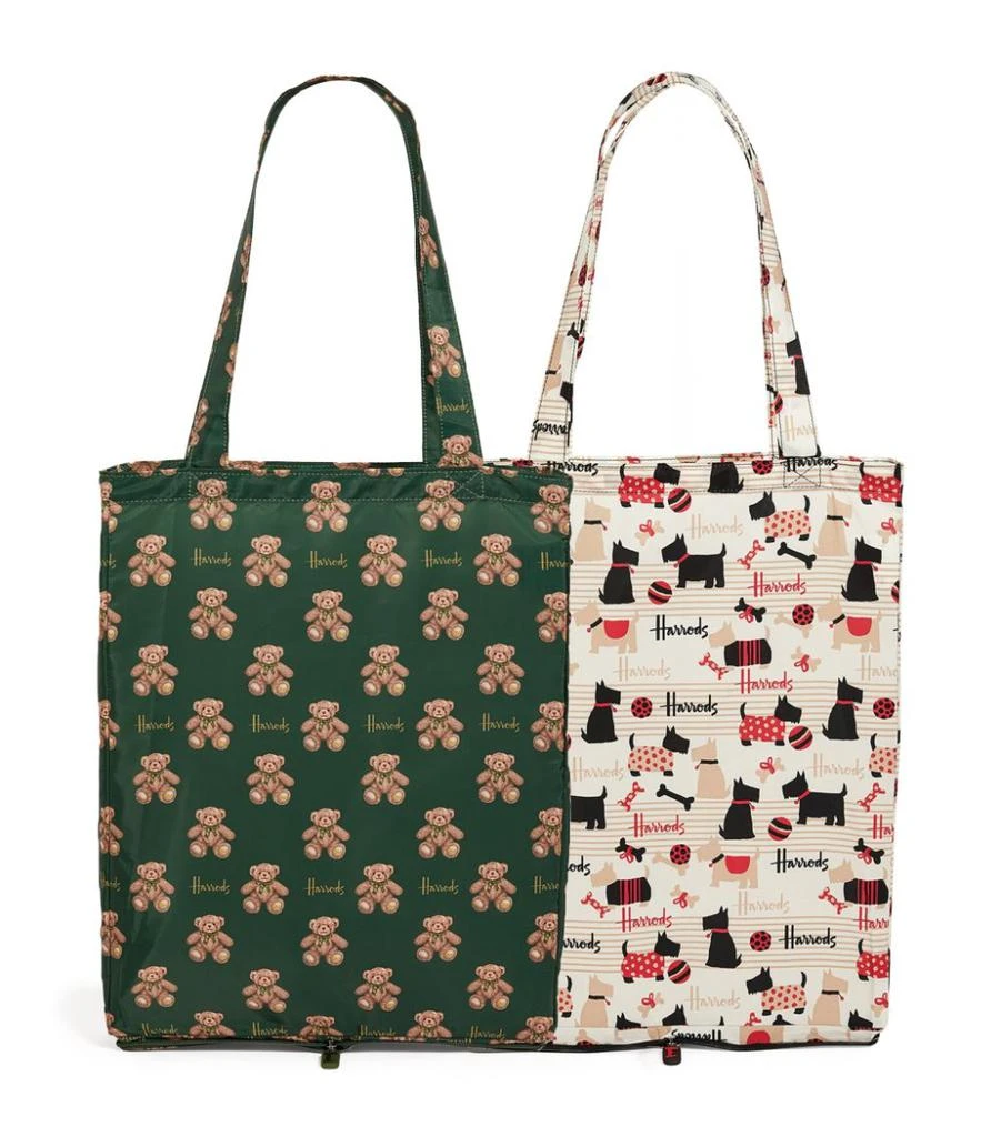 商品Harrods|Scottie Dog and Jacob Bear Recycled Pocket Shopper Bag (Set of 2),价格¥224,第1张图片