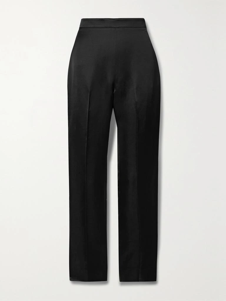 商品Ralph Lauren|Robynn 亚麻混纺缎布直筒裤  - US6,价格¥2454,第1张图片